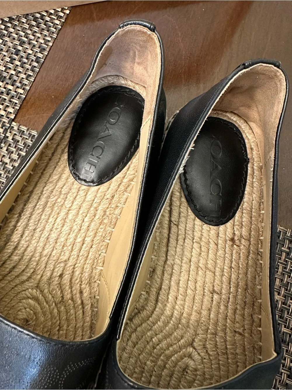 Black Espadrille Slip-On Flats